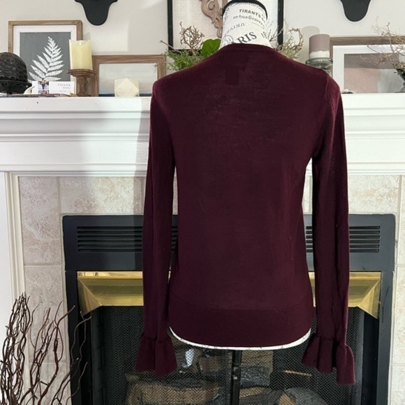 Nanette Lepore burgundy merino wool sweater - Picture 5 of 12